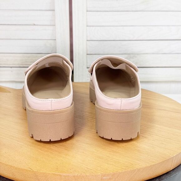 Crown & Ivy Loralei Pearl Embellished Lug Sole Mule Loafers Blush‎ Pink 7 - Picture 7 of 12